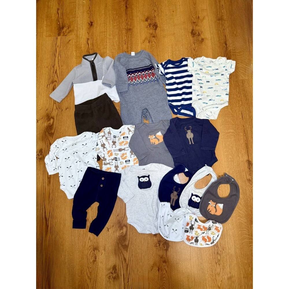 Baby Boy Clothes Lot 3-6m Winter - Old Navy, Hudson Baby, Hanna Anderson, 16 Pcs